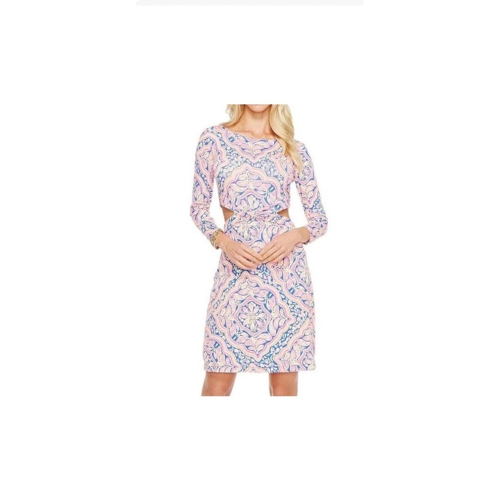Lilly Pulitzer‎ Pippa Cut Out Can't Resist Medium Print Fitted Dress B-V
